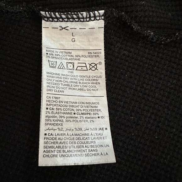 Women Shirt OLD NAVY Essential Rib T-Shirt Black Long Sleeve Tee Crew Neck Top - Picture 5 of 5